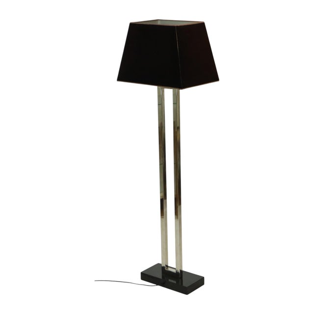 Metal Floor Lamp in Stainless Steel and Granite Base For Sale - Image 7 of 18