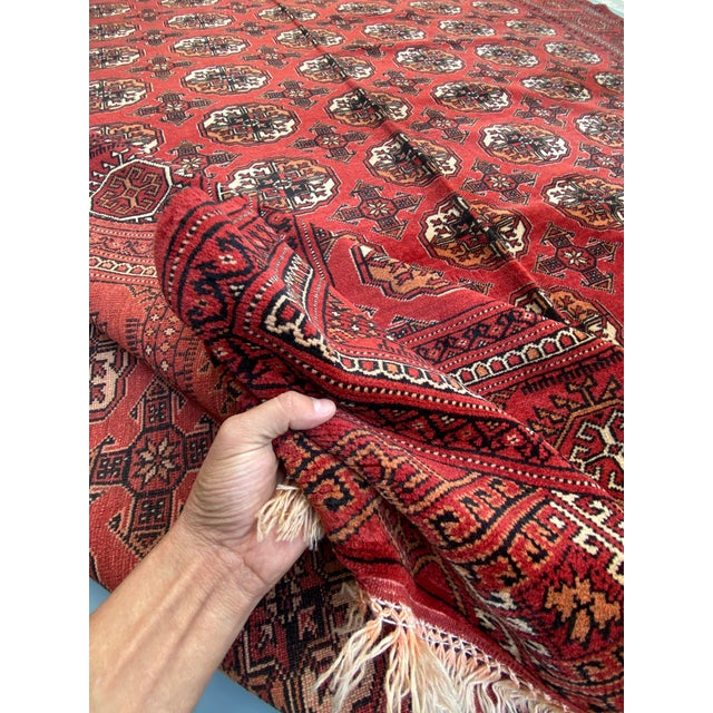 Afghan Bukhara Vintage Rug For Sale - Image 9 of 9