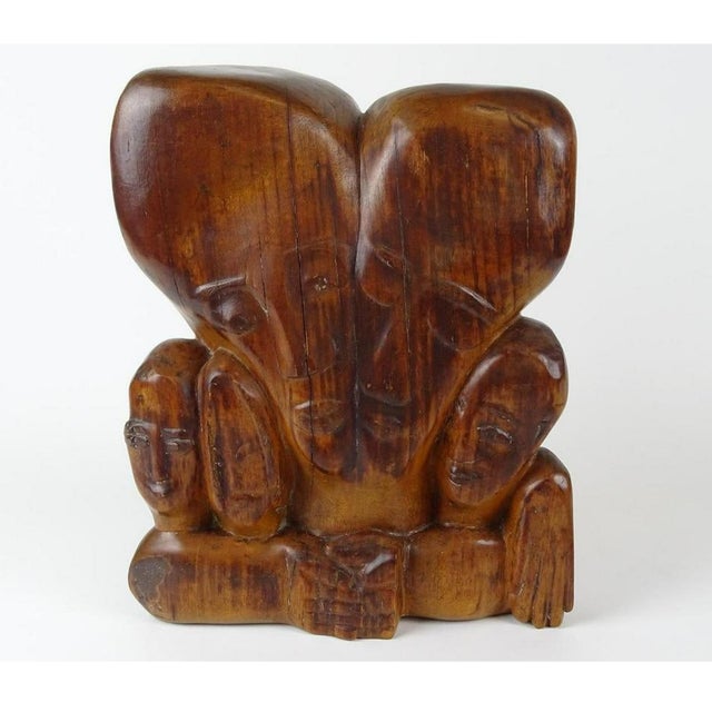 Miriam Sommerburg, Carved Wood German Expressionist Sculpture Jewish Woman Refugee Artist Judaica, c.1950s For Sale