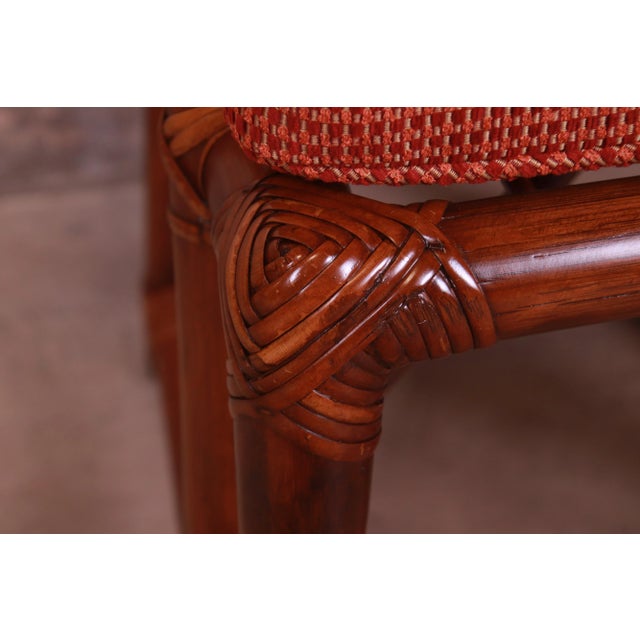 Henry Olko for Willow and Reed Pagoda Collection Sculpted Rattan and Cane Throne Chairs, Fully Restored For Sale - Image 9 of 13