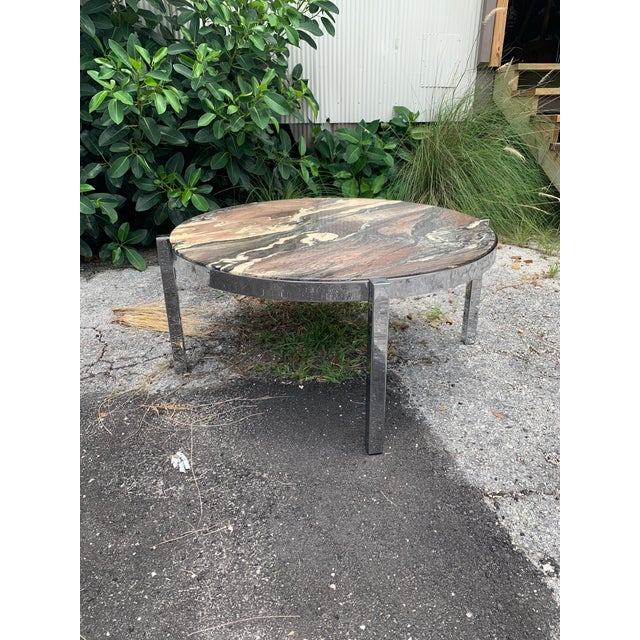 German Marble and Chrome Coffee Table Chairish