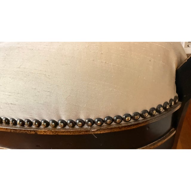 Maitland-Smith Neoclassical Black Lacquer & Gilt Upholstered Settee For Sale - Image 14 of 18
