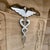 Traditional Aluminum Caduceus Symbol Medical Wall Mounted Sculpture Snakes & Wings For Sale - Image 3 of 12