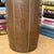 Brown Cylinder Shaped Vase with Stripes Down the Sides For Sale In New York - Image 6 of 9