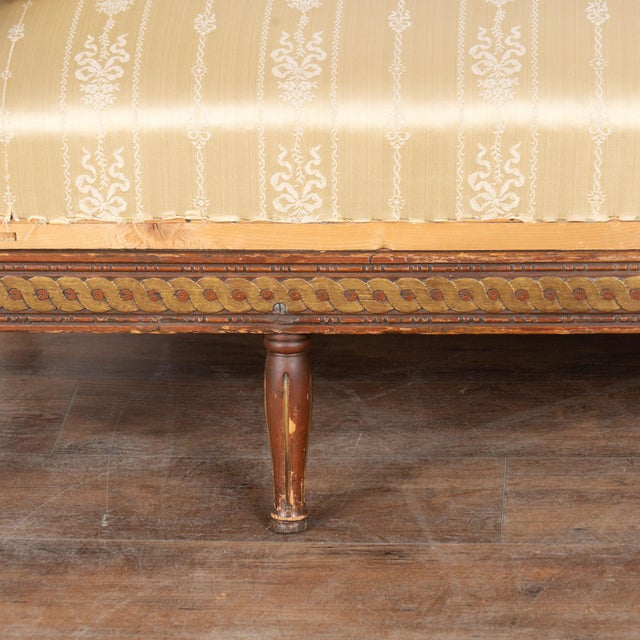 19th Century Swedish Original Painted Gustavian Bench Settee For Sale - Image 15 of 18