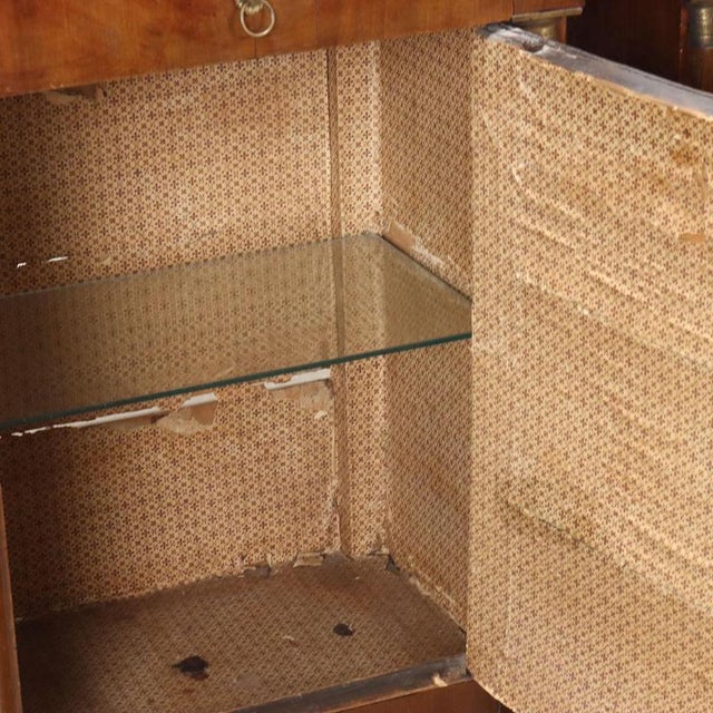 Wood Antique Empire Bedside Tables in Walnut and Bronze, Set of 2 For Sale - Image 7 of 12