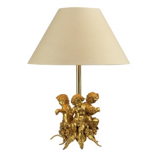 Bronze Bacchus Putti Table Lamp, 1900s For Sale