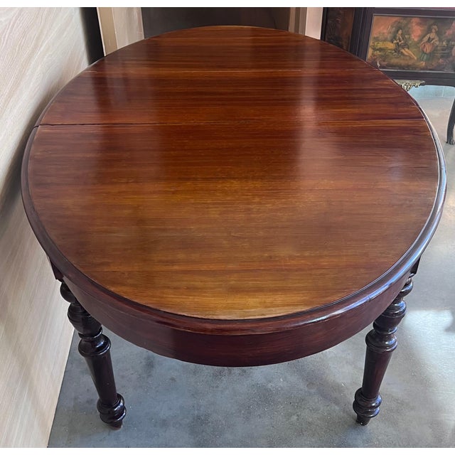 Antique Spanish Oval Round Dining Table with Four Legs For Sale - Image 4 of 18