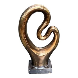 1980s-90s Postmodern Bronze Ceramic Abstract Sculpture For Sale