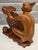 Wood Mid-Century Balinese Teak Cockfighter With Double-Rooster Openwork Cage Sculpture For Sale - Image 7 of 12