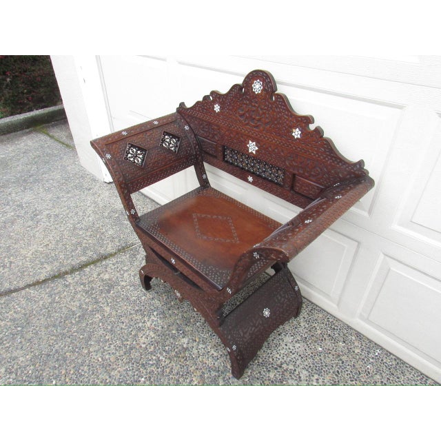 Antique Moroccan Inlaid Chair For Sale - Image 4 of 18