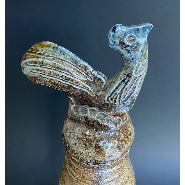 Mid-Century Modern Brutalist French Stoneware Roof Finial with Rooster by Benoist Favre, 1960s For Sale - Image 3 of 8