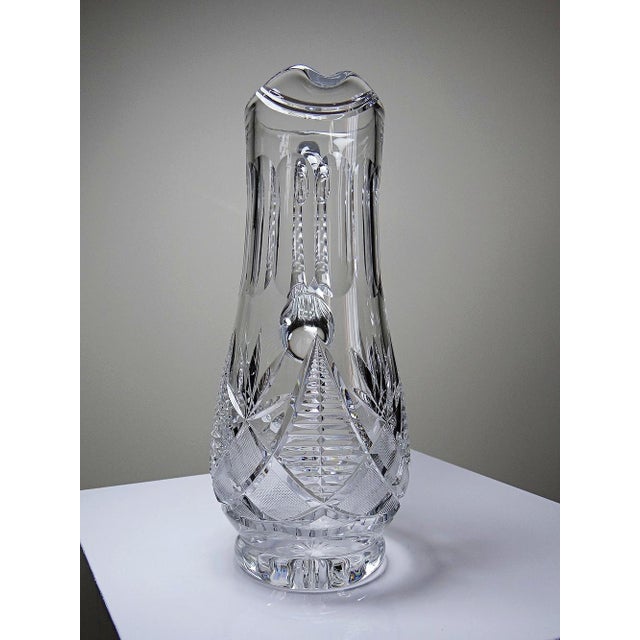 Large Cut Crystal Water Pitcher, 1980s For Sale - Image 8 of 11