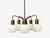 1970s Danish Modern, Pendant Light, Brass, Opal Glass, Denmark, 1970s For Sale - Image 5 of 11
