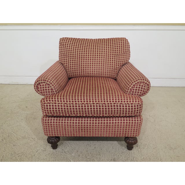 Upholstered Club Chair & Matching Ottoman | Chairish