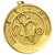 Vintage Canadian 14K Gold and Diamond Leo Zodiac Constellation Pendant, circa 1970s. The circular medallion is accented...
