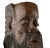 Solid wood face mask hand-carved by artisans in Africa. Light scratches and marks. O-635-344