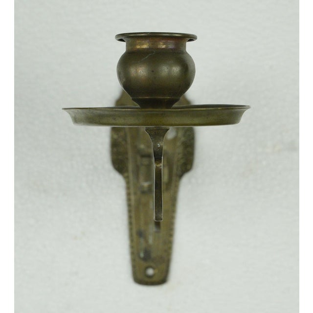 Bronze Pair of Antique Art Nouveau Candle Holder Piano Sconces For Sale - Image 8 of 11