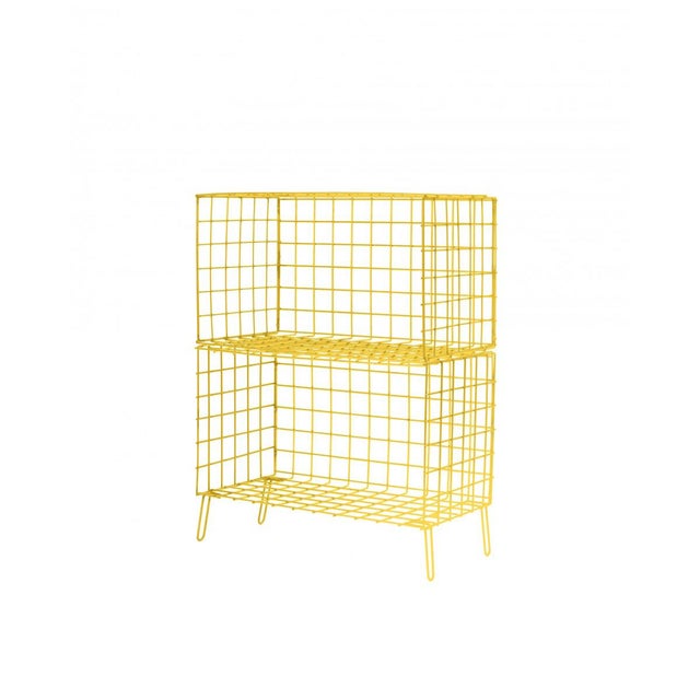 Mid-Century Modern New Coral Wire Shelf Two Compartments Storage Shelf by Houtique For Sale - Image 3 of 9