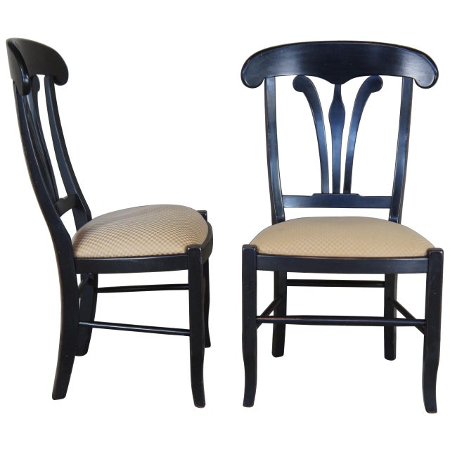 Vintage Nichols & Stone Country Manor Maple Black Dining Side Set of