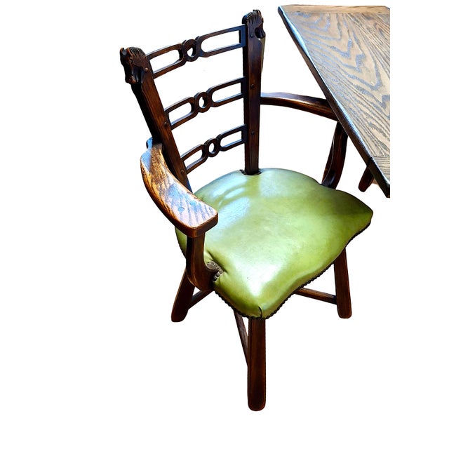On offer is a distinctive dining set, a perfect addition to a ranch setting or otherwise rustic décor. These furnishings...