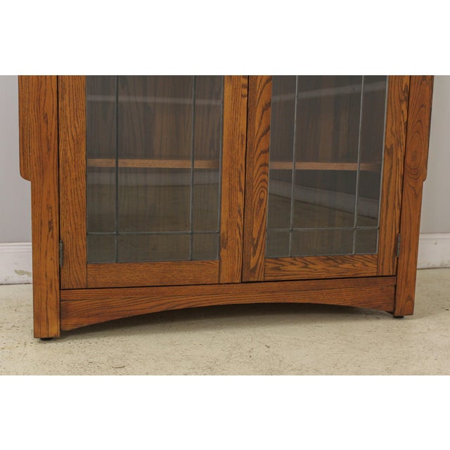 Thomasville Mission Oak Stickley Style Leaded Glass Bookcase Chairish