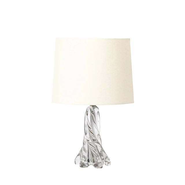 This exquisite pair of Mid-Century Modernist table lamps, crafted in France circa 1950, showcases a stunning sculptural...