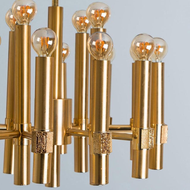 Brass Chandelier by Angelo Brotto for Esperia Italia, 1969 For Sale - Image 13 of 14