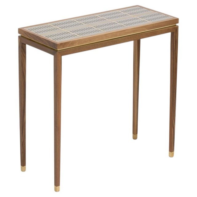 Brown Lala Walnut Bronze Metal Console Table by Reda Amalou Design For Sale - Image 8 of 8