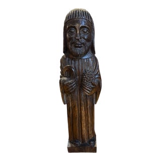19th Century Hand Carved Antique Saint For Sale