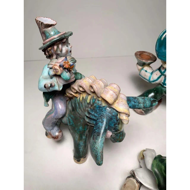 Baby Blue Small Austrian Ceramic Figure Collection Candleholder by Leopold Anzengruber - 3 Pieces For Sale - Image 8 of 10