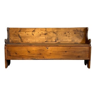 Rustic Chest with Backrest, 1800 For Sale