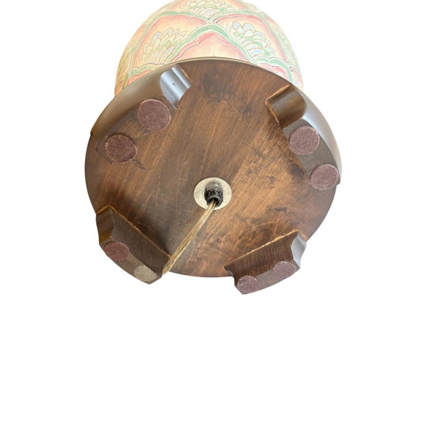 Late 20th Century Frederick Cooper Pink and Teal Urn Lamp For Sale - Image 9 of 17