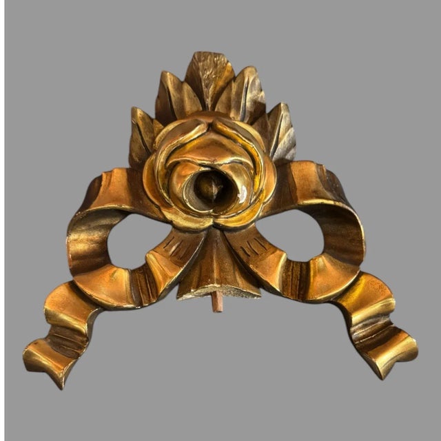 Vintage Antique Ornate Giltwood Decorated Wall Hanging Sweden Clock In good original condition showing some typical age-...