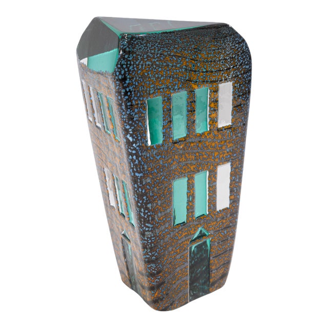 Jose Chardiet Signed 1986 Postmodern Art Glass Table Sculpture With Lighted Base For Sale