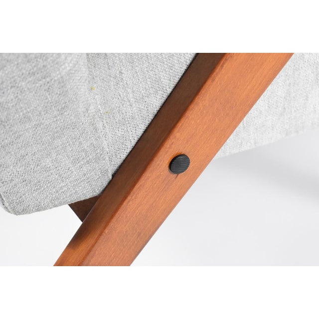 Compass Armchair in Blue Houndstooth Velvet, 1960s For Sale - Image 14 of 18