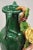 Vtg Victorian Style Green Ceramic Capodimonte 18" Vase With Pink Yellow Flowers For Sale - Image 12 of 13