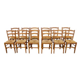 Early 20th Century Maple American Country Dining Room Chairs - Set of 12 For Sale