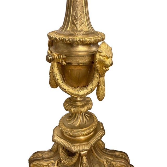 19th Century Large 19th Century French Doré Bronze Clock Garniture Marked Jules Graux, Paris. For Sale - Image 5 of 16