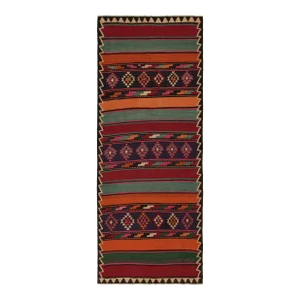 1950s Vintage Persian Kilim in Polychromatic Geometric Patterns by Rug & Kilim