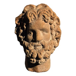 Small Terracotta Head of Zeus, 1900 For Sale