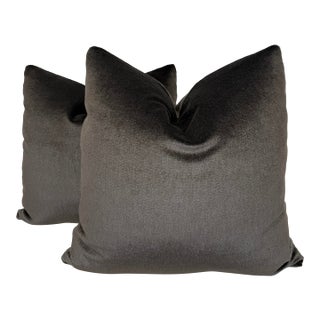 Deep Brown Mohair 22" Pillows-a Pair For Sale