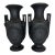 Pair of Bernard Bloch Black Matte Neoclassical Pottery Urns – Austria, Early 20th Century For Sale