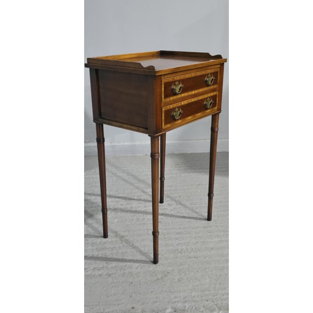 1900 - 1909 2-Drawer Side Table, 1900s For Sale - Image 5 of 9