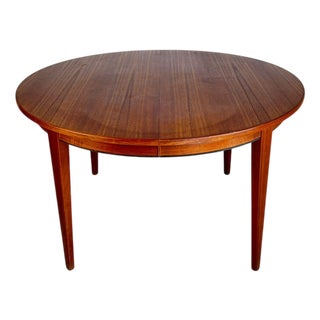 Danish Extendable Round Teak Dining Table, 1960s For Sale