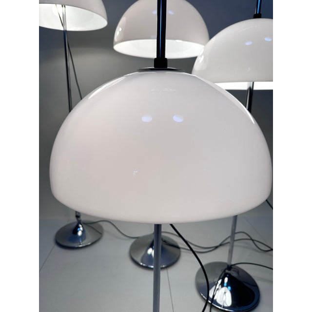 Height-Adjustable Mushroom Floor Lights with Chromed Tulip Bases by Frank Bentler for Wila Leuchten, West Germany, 1960s, Set of 4 For Sale - Image 10 of 18
