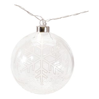 LED Snowflake Ball Ornament Light String 4.5'L For Sale