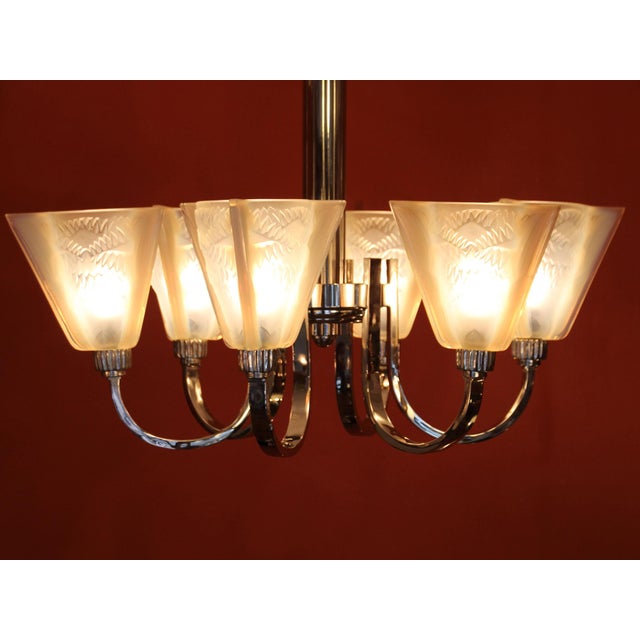 Art Deco Tulip Chandelier from Petitot, 1930s For Sale - Image 18 of 18