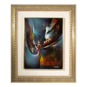 “Moment of Flight” Abstract Oil on Board Painting by Leonardo Nierman