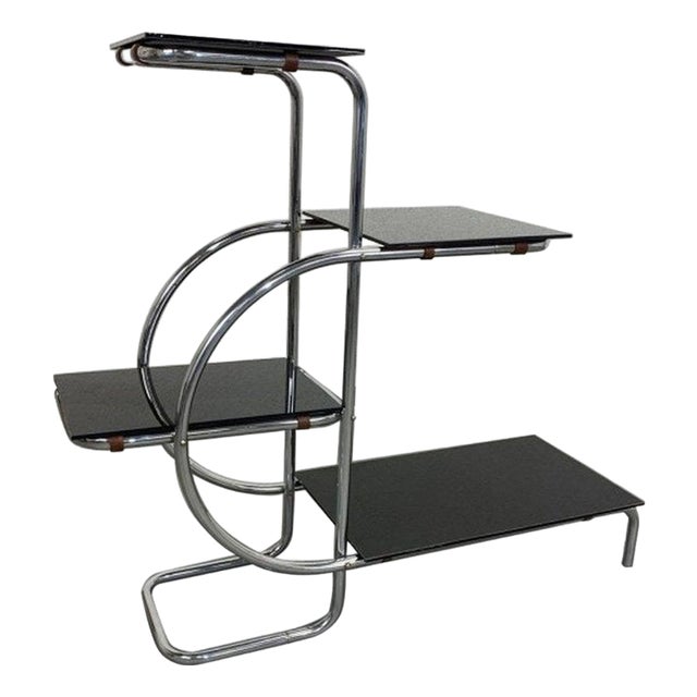 Functionalist Steel Plant Stand attributed to Emile Guyot, 1930s For Sale